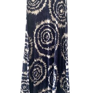 I.N.C. International Concepts Women’s Navy and White Tie-Dye Skirt